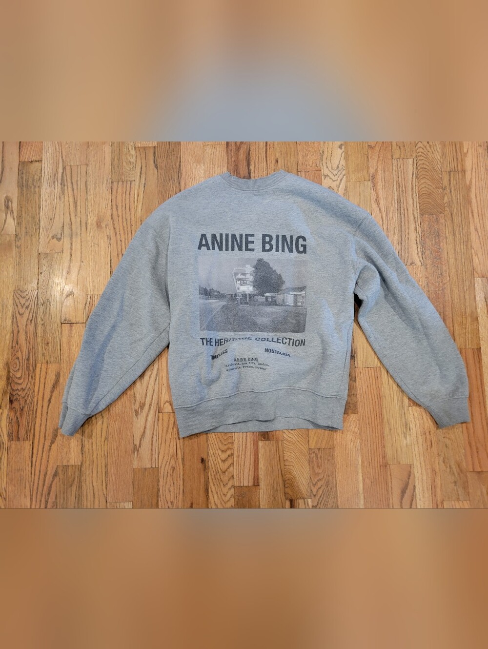 Anine Bing Grey Graphic Crewneck Sweatshirt